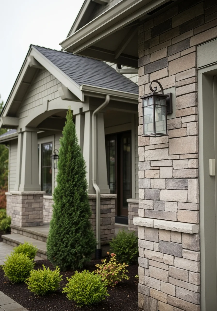 Detail of refined workmanship on a Lake Oswego home's exterior.